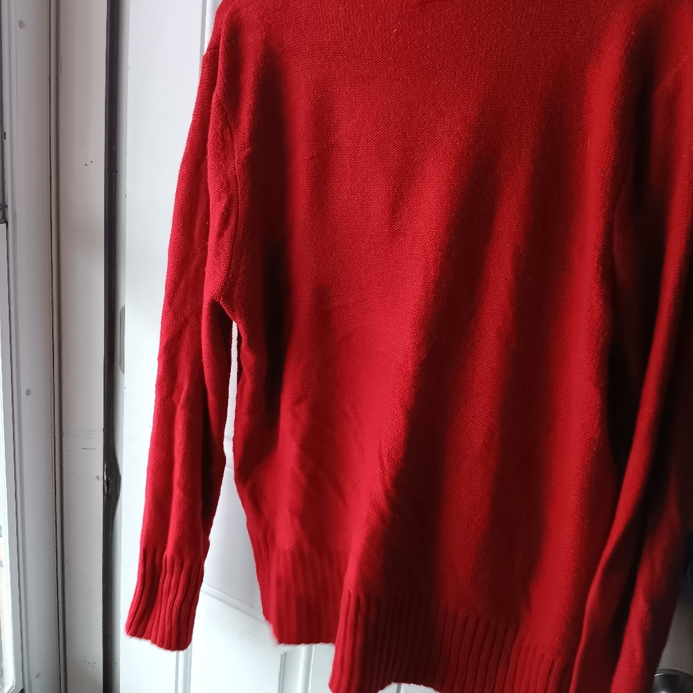 Vintage Basic Editions Red Knitted Turtle Neck Sw… - image 5